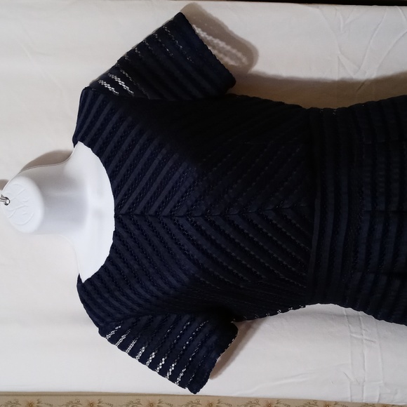 Boohoo Navy Eyelet Dress - Picture 2 of 11